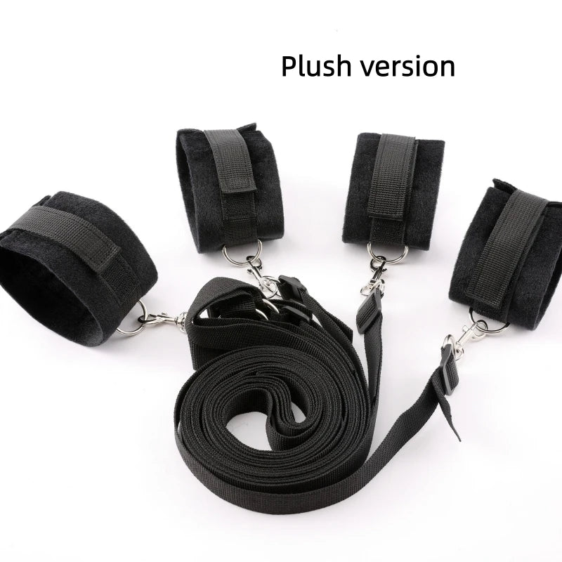 Bed B*ndage Restraint Set Adjustable Wrist Ankle Cuffs Comfortable Couples Handcuffs Adult S*x SM Game Lover Intimate Play Kit