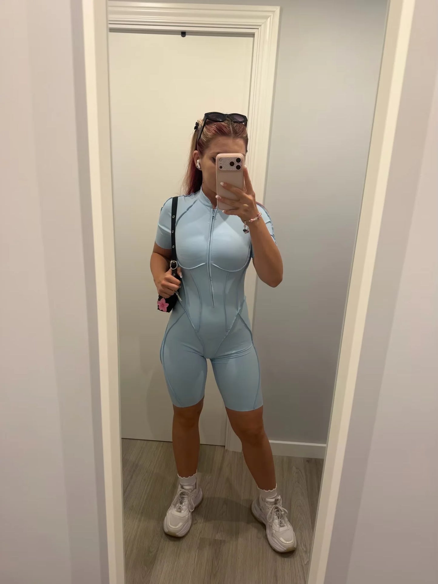 Women's Tracksuit Gym Workout Sports Clothes Outfit Zipper Jumpsuit Yoga Fitness Overalls Set Open Back Bodysuits Suit for Women