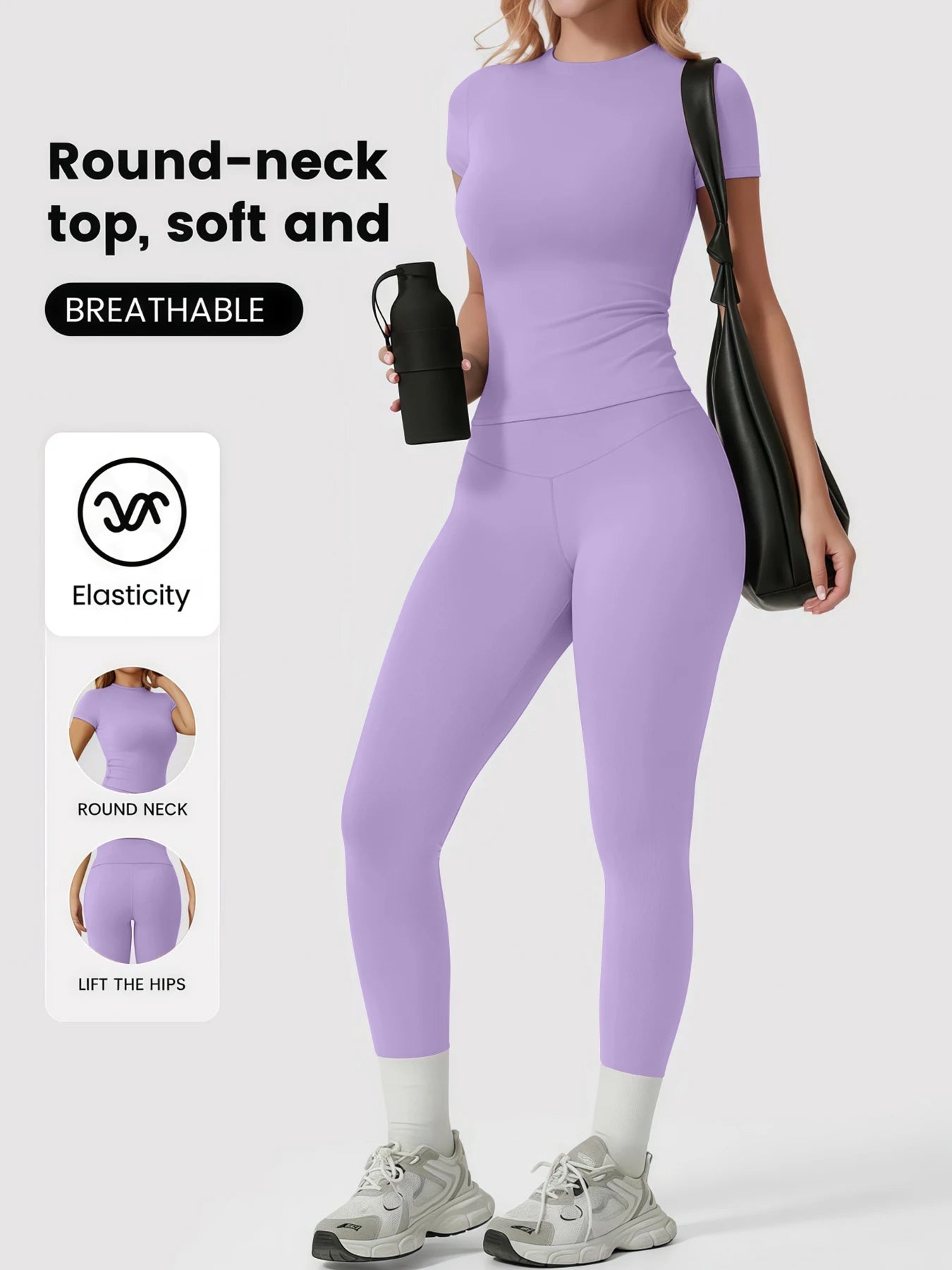 Women's Yoga Set, High-Quality Body-Fitting Quick-Dry Fitness Wear, Sport Yoga Two-Piece Set