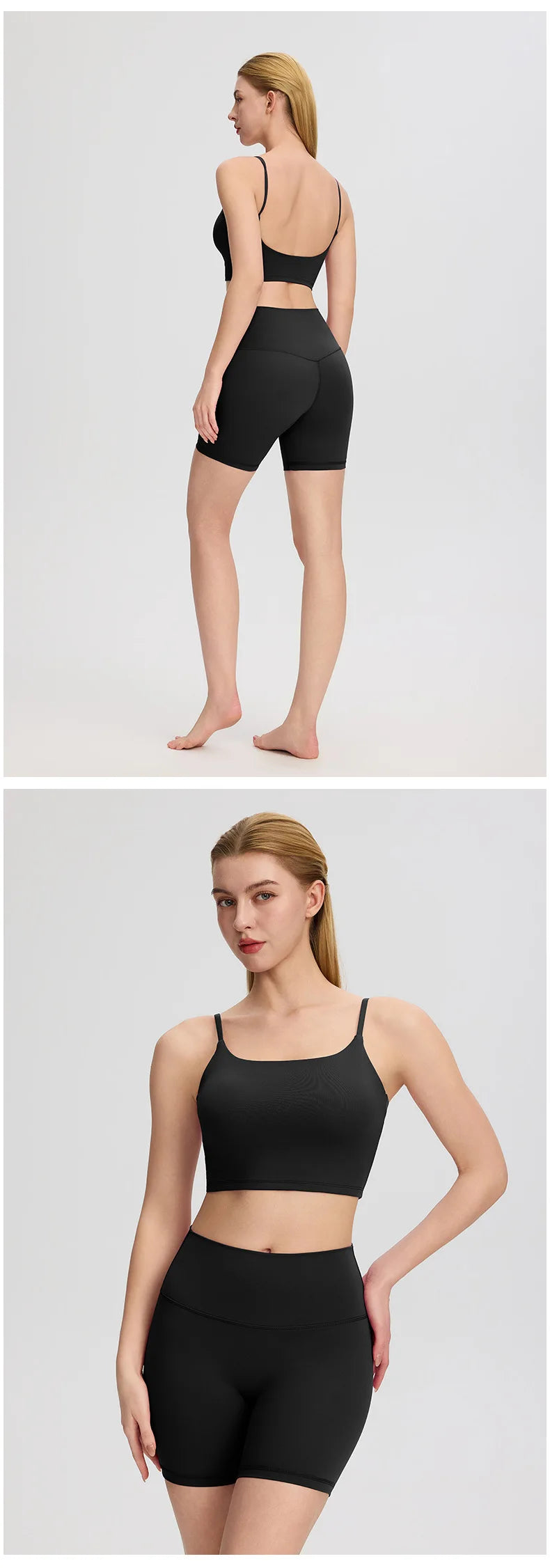 Yoga clothes, running suit, women's chest cushion vest, hip lifting high waist yoga shorts, quick drying breathable fitness suit