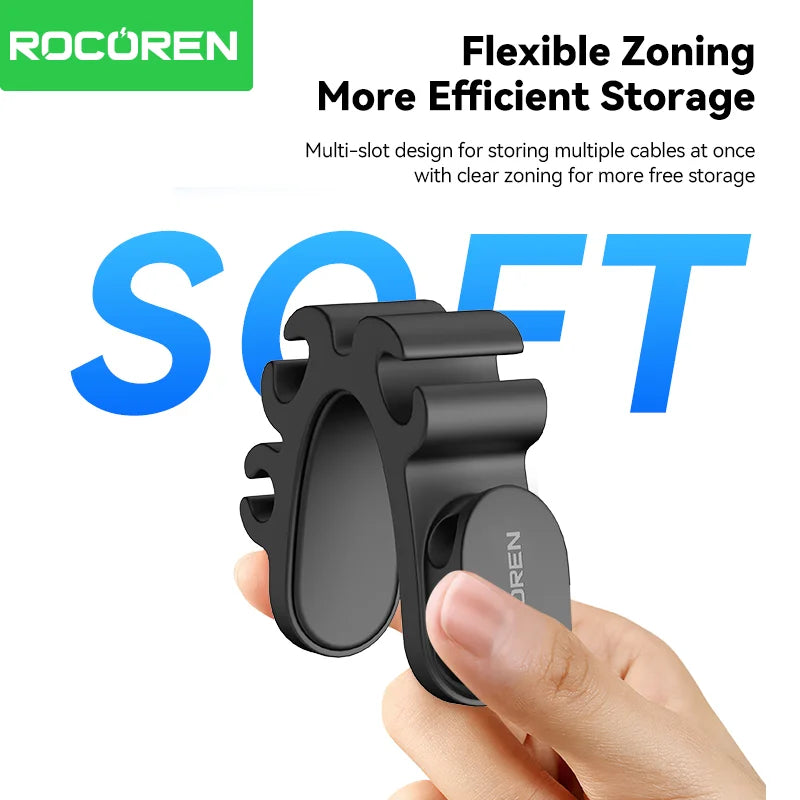 Organizer Silicone 5 Hole Cables Winder Flexible Wire Management Clips For Cable ClearanceCordProtector For Charger