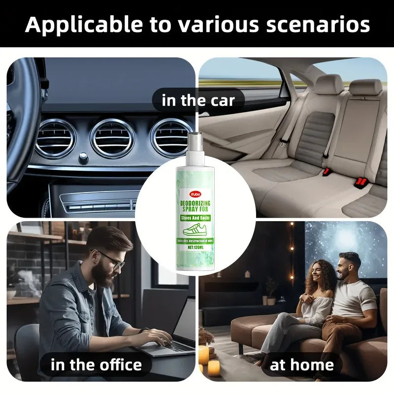 Multifunctional Shoe & Sock Deodorant Spray: Eliminates Odors in Restrooms/Kitchens/Car Interiors, Shoe Cabinet Care