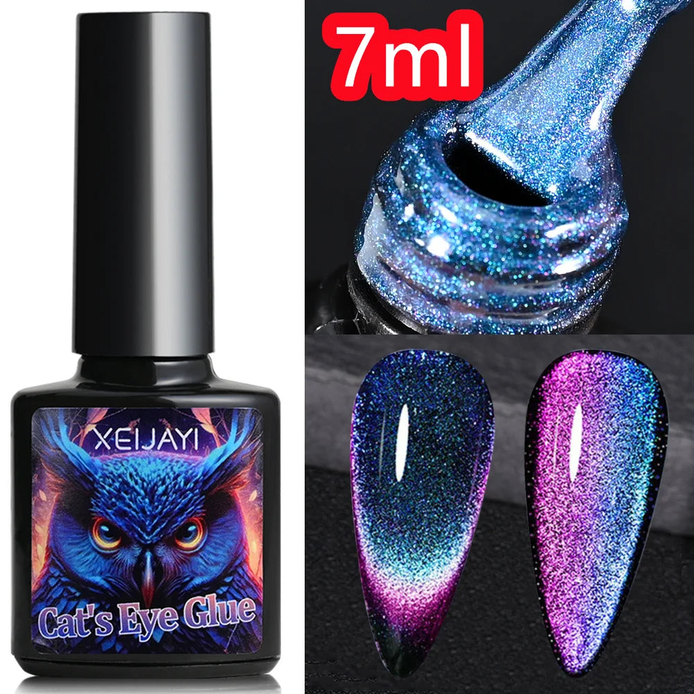 10ml/jar Moonlight White Magnetic Laser Gel Nail Polish Reflective Glitter Cat Eye Gel Semi-permanent UV Magnetic Venalisa GY