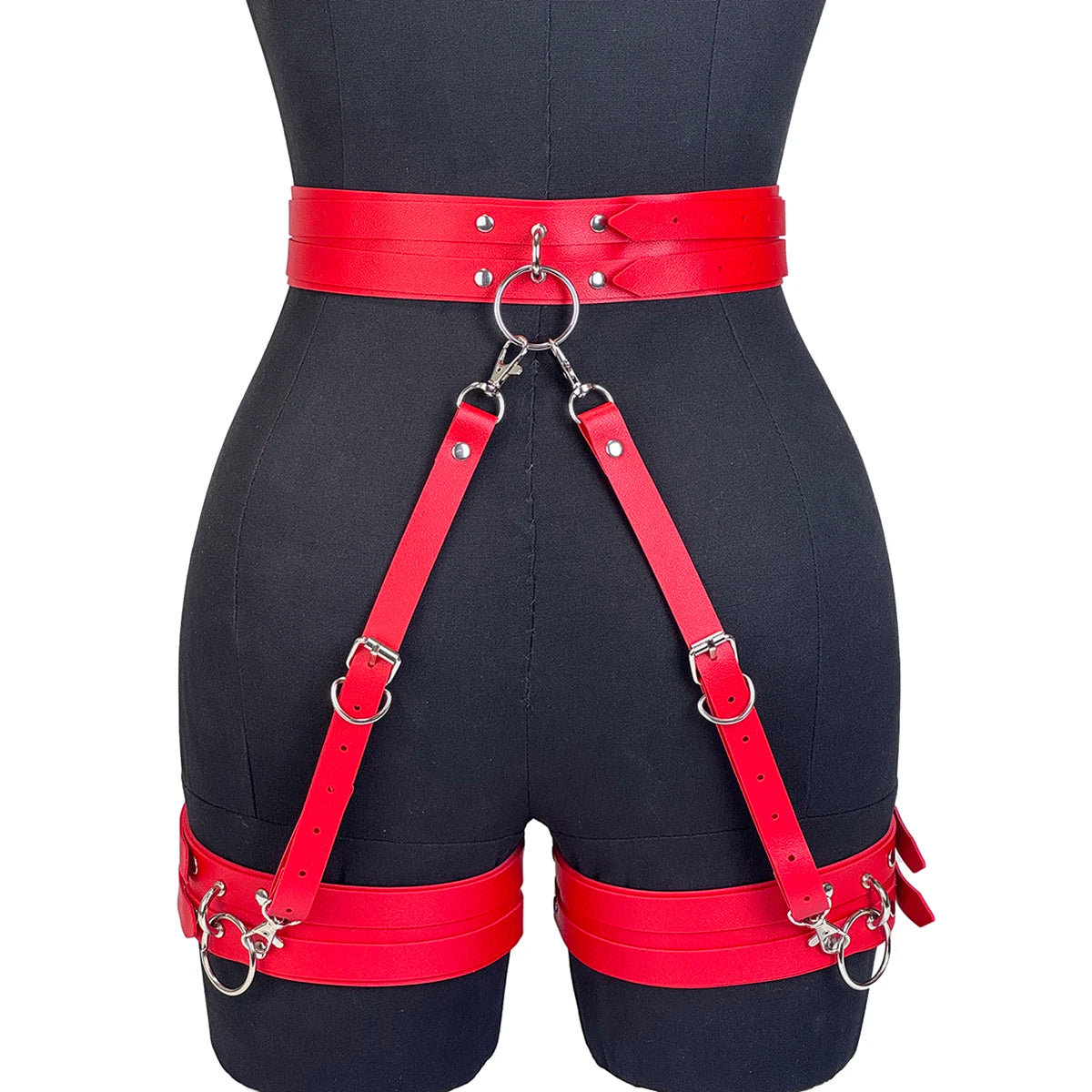 Women Fashion Belt Street Style for Women Cool Punk Rock Pu Leather Belt With Leg Jeans Decorative Belt Goth Clothing Accessorie