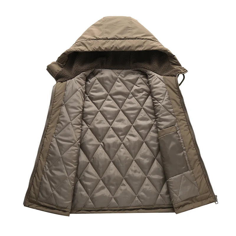 Winter-Thermo-Fleece-Weste für Herren, modisch, mehrere Taschen, warme Weste für Männer, lässige beheizte Weste für Männer, Winter, Radfahren, warm, Übergröße