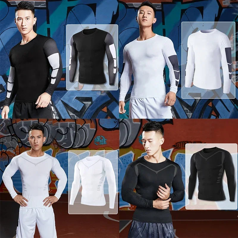 Mens Fitness Sportswear Set Moisture-wicking for Gym Running Leggings Dry Fit and Comfortable Workouts Sports Wear Clothes