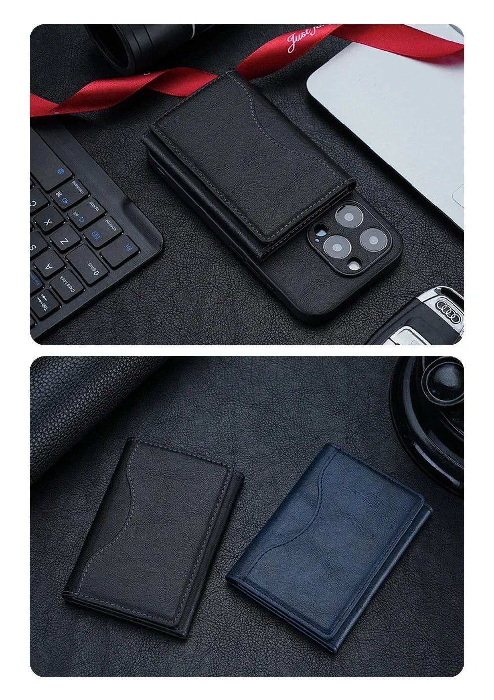 Strong Magnetic Folding Wallet Card Holder Leather Case for IPhone 17 16 Pro Max for MagSafe Stand Cover for Samsung