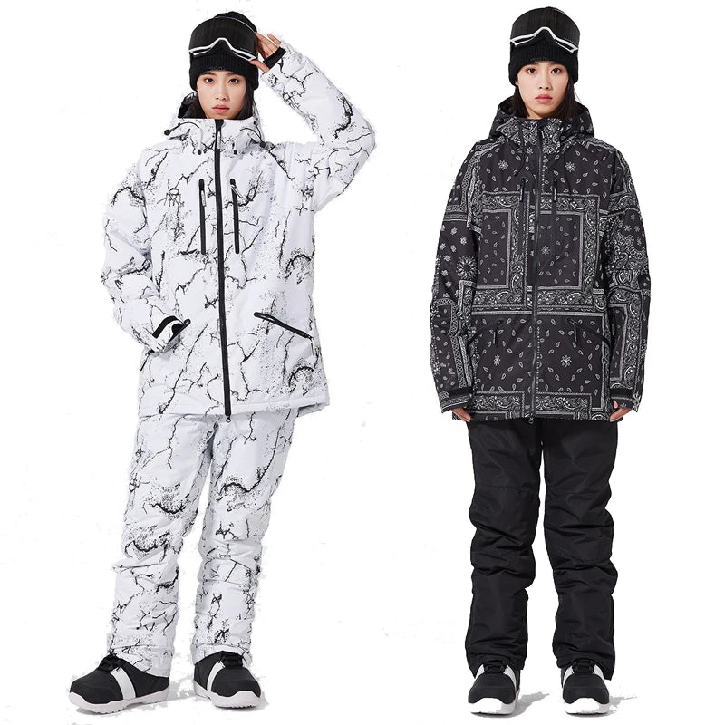 New Fashion, Men's and Women's, Ski Suit Sets, Waterproof, Snow Costume, Ski Jacket and Pant Set, Outdoor Clothing, Snowboarding