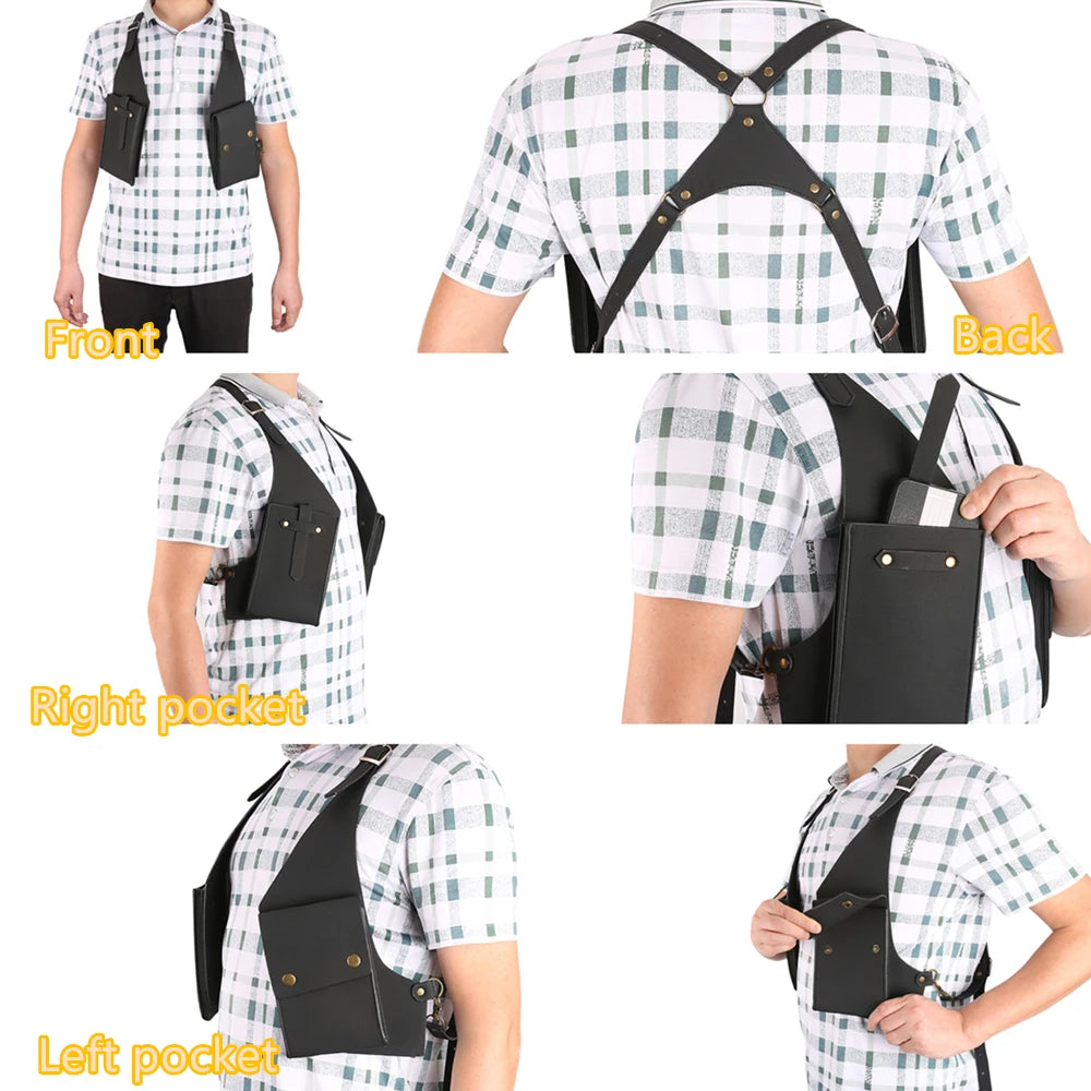 Portable Leather/Nylon Underarm Wallet Anti-Theft Hidden Holster For Phone Men Secret Agent Double Shoulder Wallet Bag Case