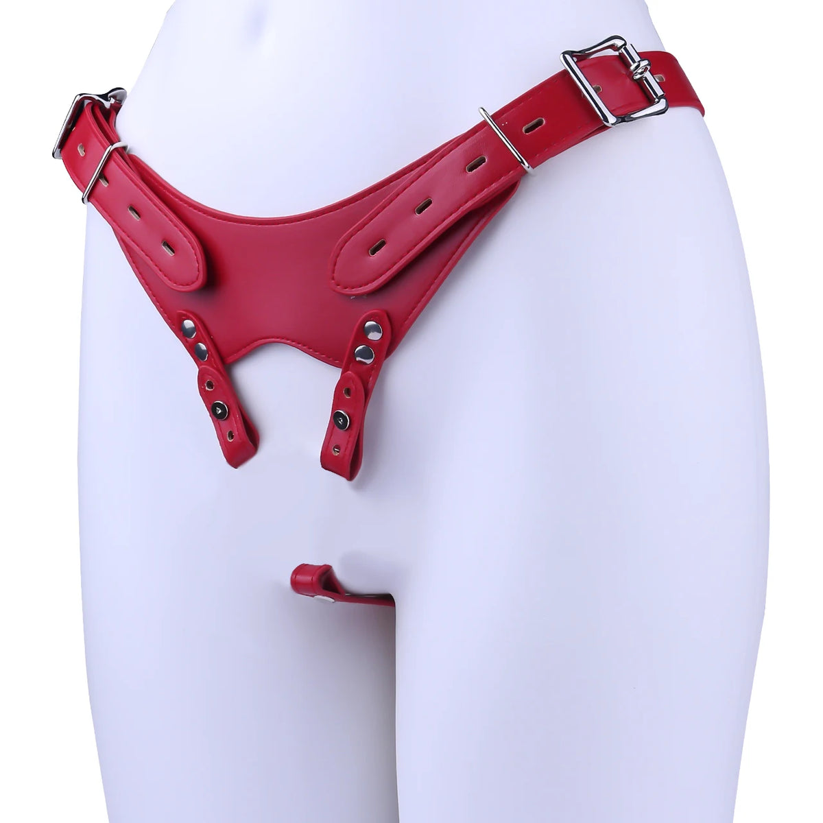PU Leather Chastity Belt For Metal Penis Lock Cage Auxiliary Harness Belt Underwear Chastity Accessories B*SM Men S*x Toys