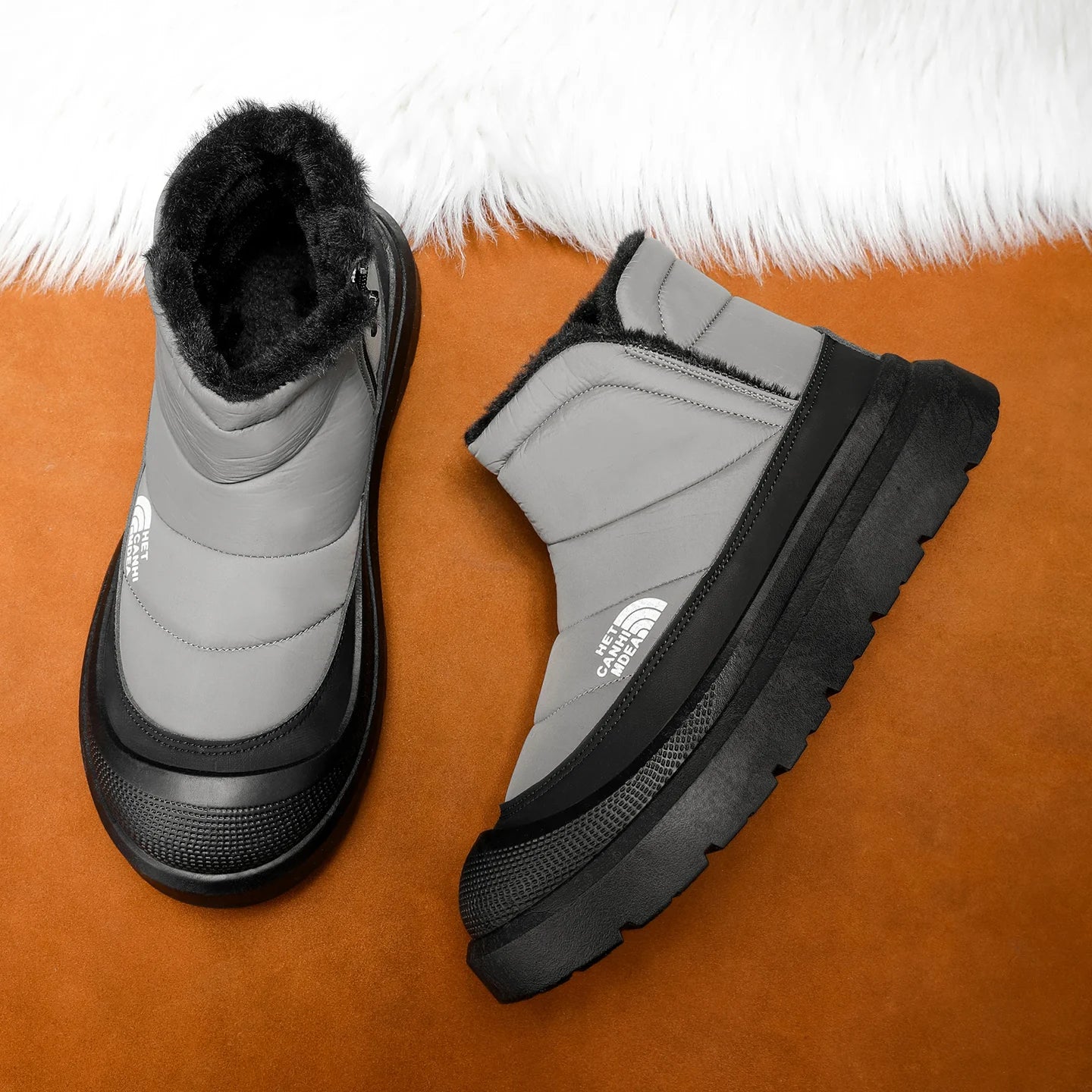 Winter Shoes Men Fur Warm Comfortable Snow Boots Outdoor Waterproof Down Boots High Top Ankle Boots Platform Shoes Size 44