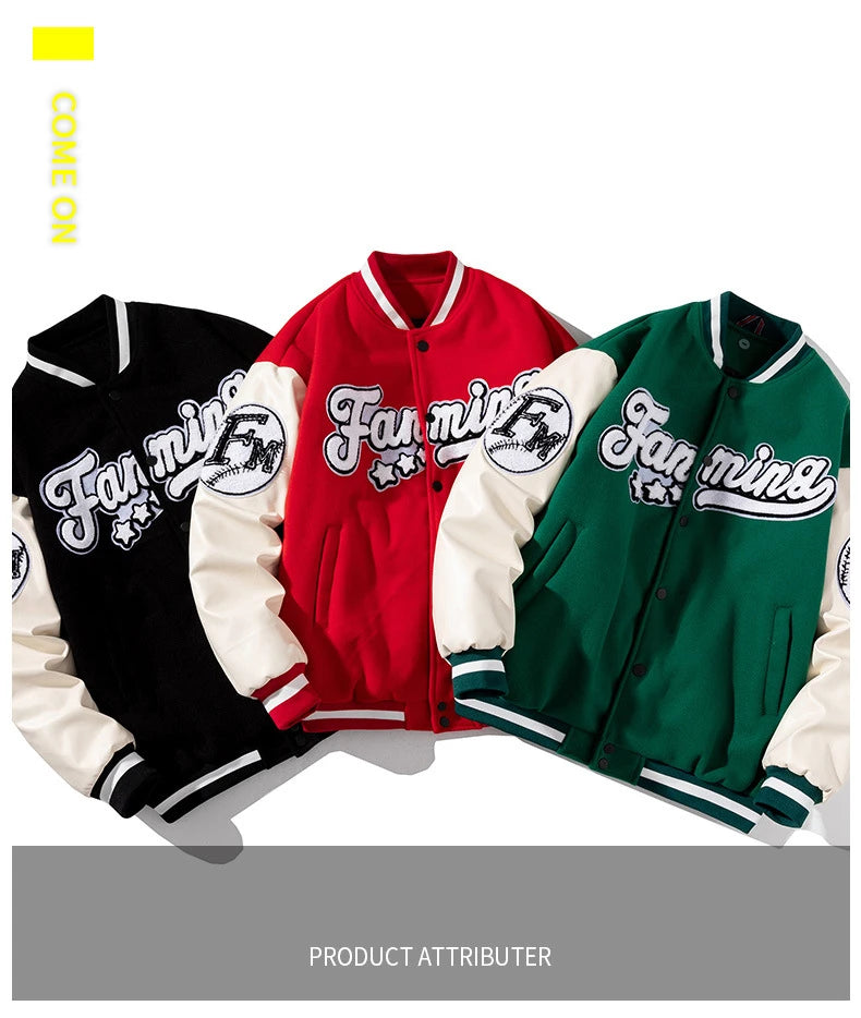 Herrenjacke Baseballuniform Herren Loose Embroidery Tide Brand Mäntel Frühling Herbst Casual College Wear Amerikanische Modekleidung