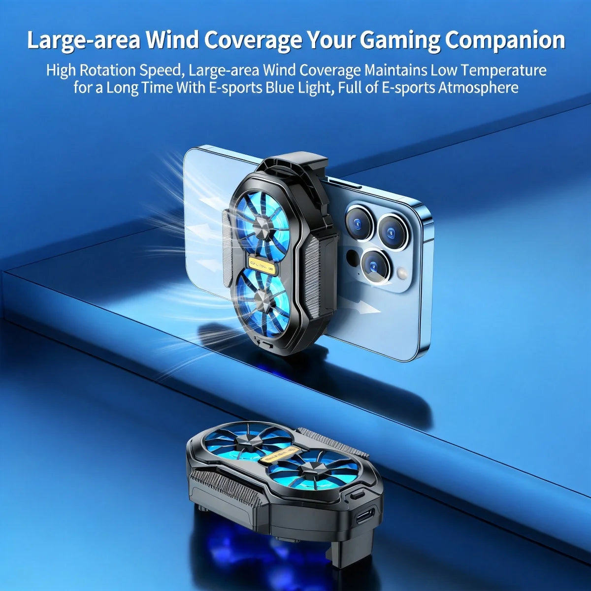 Wireless Phone Back Clip Cooler 600mAh Rechargeable Battery Dual Silent Cooling Fan Portable Gaming Radiator Universal
