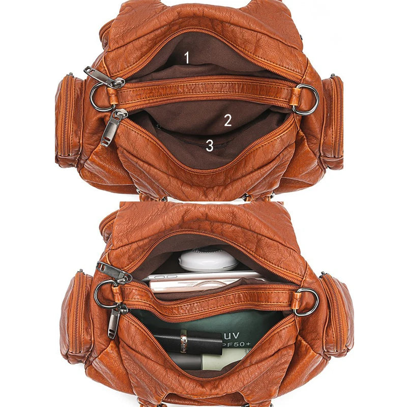 Luxury Designer Handbag Soft Leather Handbags Women Fashion Shoulder Messenger Bags For Women 2024 New Ladies Travel Tote Bag Sa