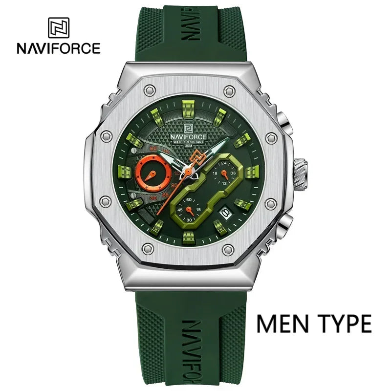 NAVIFORCE Original Men Watch Quartz Top Brand Luxury Digital Male Clock Military Business Sport Women Lady Lover Wristwatch 8035