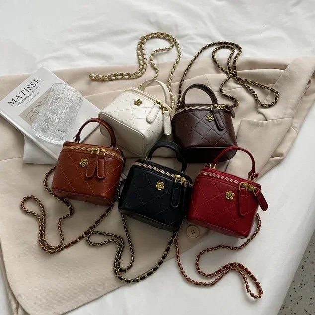 Mini Fashion Designer Pu Leather Women's Handbags Chain Casual Ladies Tote Female Black Bucket Women Shoulder Crossbody Bag