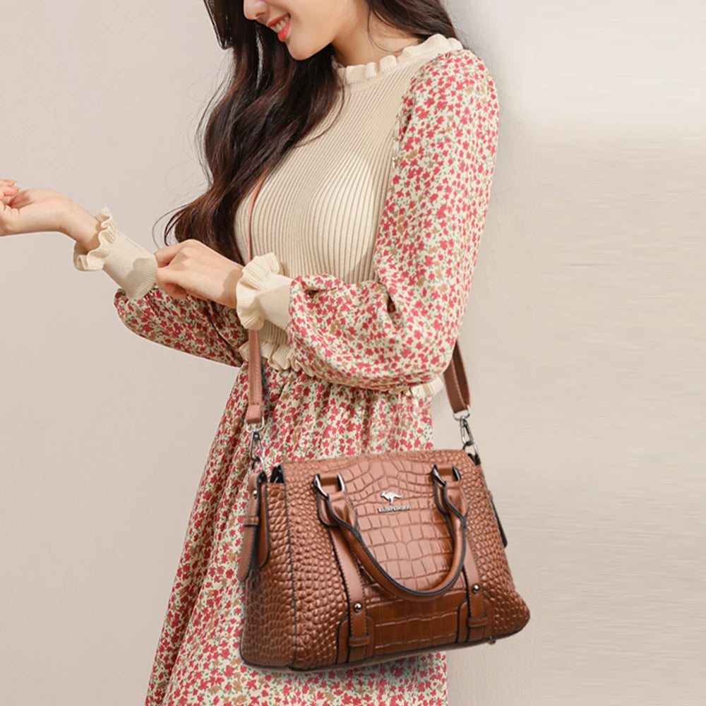 Luxury Designer Handbag Brand High Quality Soft Leather Shoulder Crossbody Bag for Women Bag Large Capacity Leisure Handbag