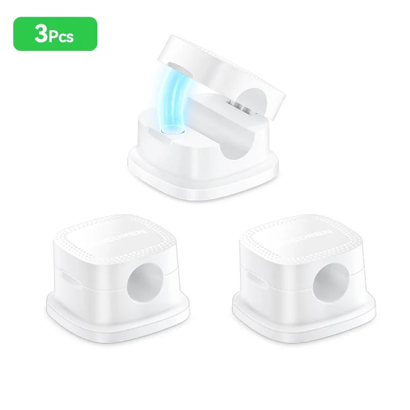 Rocoren Magnetic Cable Sorting Desktop Self Adhesive Cable Clamp Adjustable Cable Management Clamp for Earphone Cable Data Cable