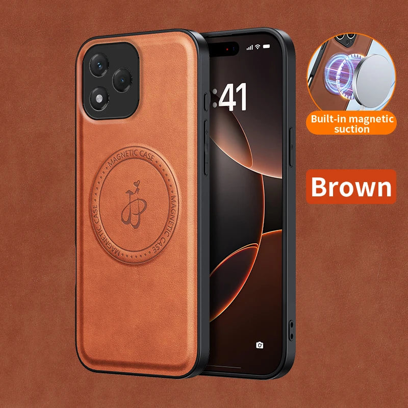 PU Leather Wireless Charging Magnetic Case for Honor 400 Lite 400 Pro 5G Protective Cover Hard Back Shell Coque