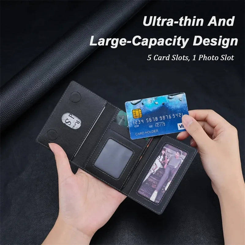 Strong Magnetic Folding Wallet Card Holder Leather Case for IPhone 17 16 Pro Max for MagSafe Stand Cover for Samsung