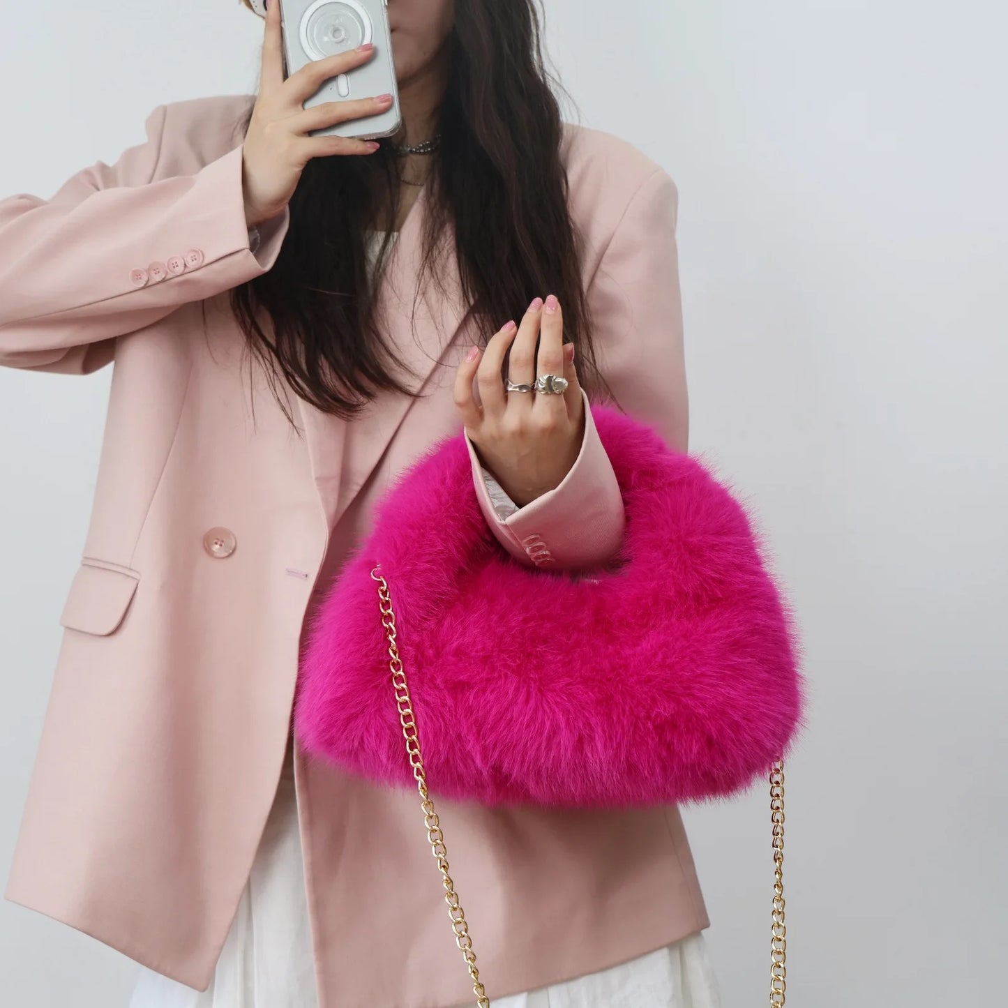 Winter Leopard Plush Handbags for Women Luxury Faux Fur Female Hobos Crossbody Bags Large Capacity Furry Clutch Shoulder Bag