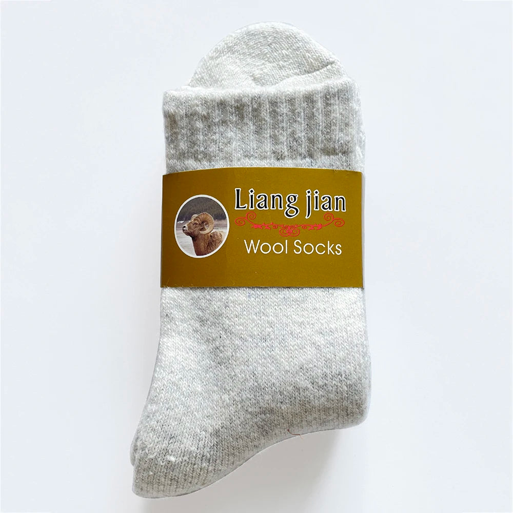 1 Pairs High Quality Men's Wool Socks Winter Thick Warm Snow Boots  Socks Outdoor Cold Resistant Frost Proof Super THick Socks