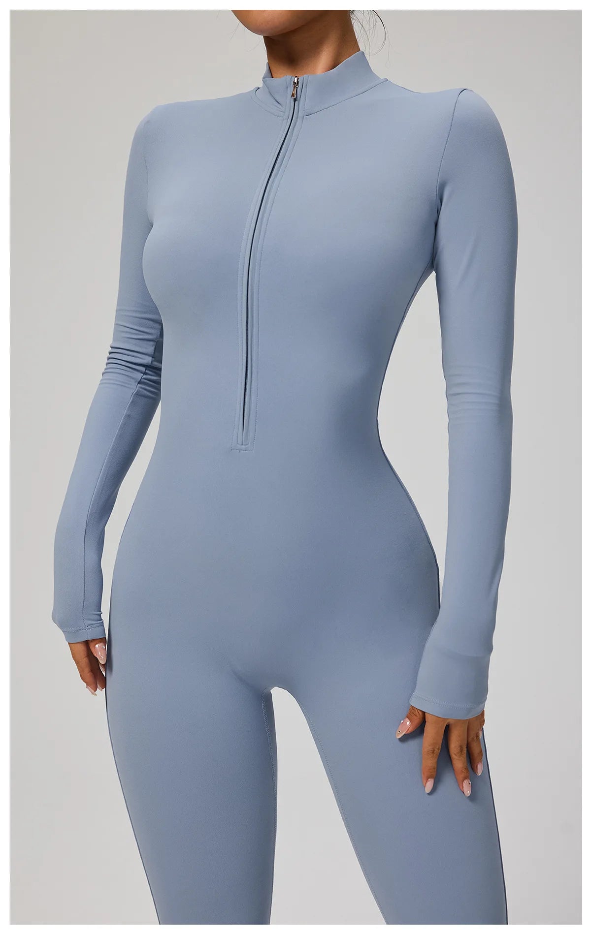 SOISOU Zipper Jumpsuit Women Quick Dry Clothing Sportswear Woman Gym Yoga Sport Sets Spandex Nylon Workout Sets Women Tracksuit