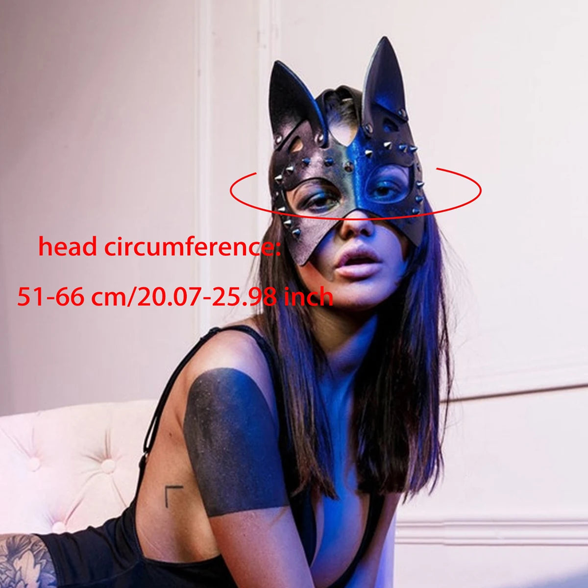 Women's Fashion Black Cat Mask Gothic Halloween Costume Face Accessory for Party, Valentine's Day