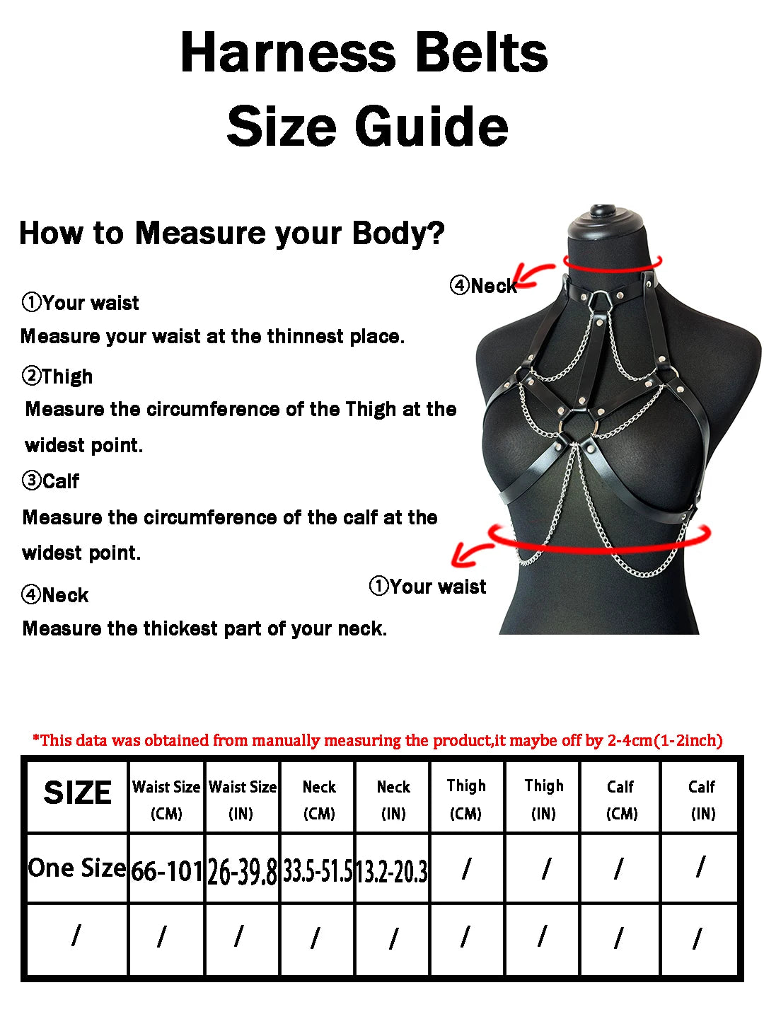 Women Fashion Goth Chest PU Leather Harness with Chains Black Chest Harness with Chains Punk Accessories for Party