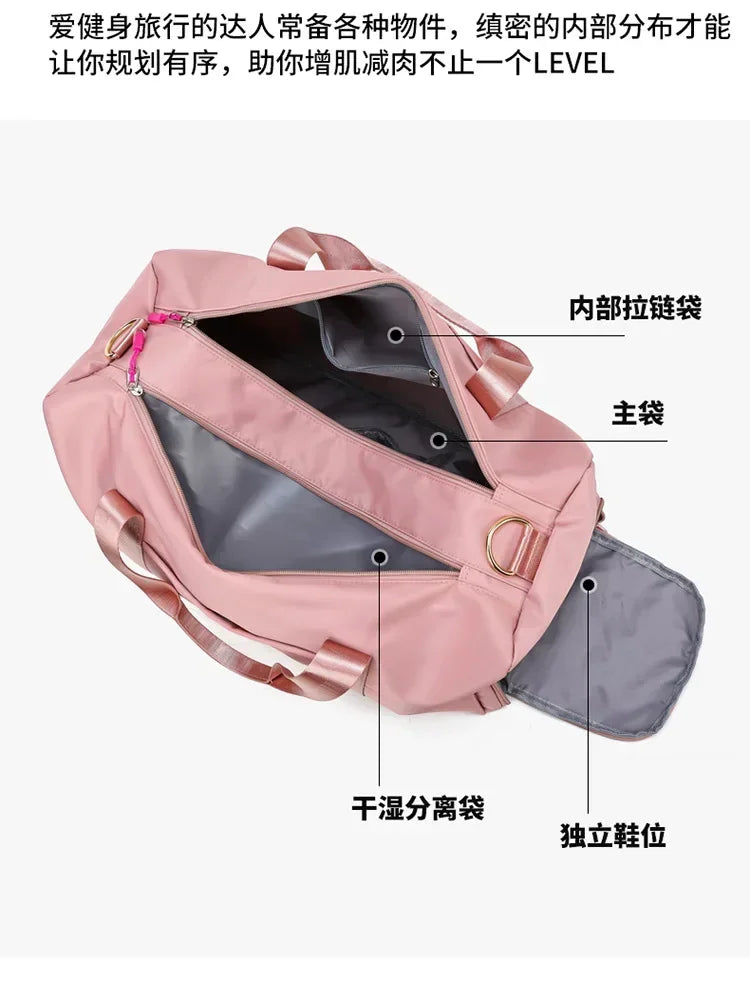 Training Yoga Sporttaschen Fitness Gym Taschen Nass Trocken Separate Gepäcktasche mit separatem Schuhfach Reisetasche Handtasche