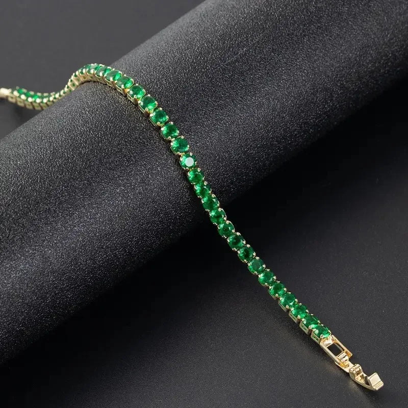 Luxury Vintage Full Set Synthetic Green Crystal Bracelet Men Women Elegant Gorgeous Jewellery Holiday Party Hundreds with Pieces