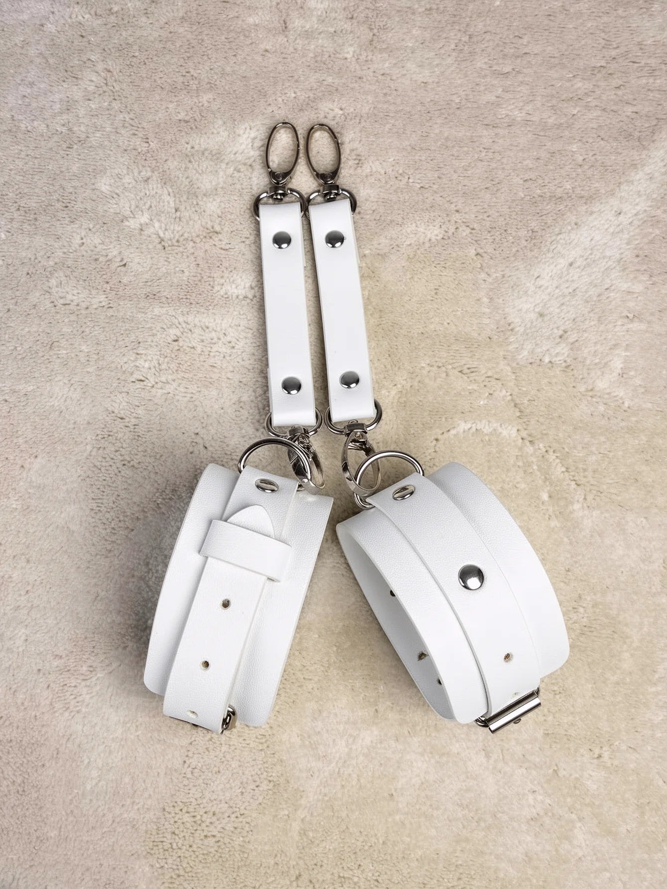 2pcs Unisex Leather Bracelet BDSM Bondage Leather Handcuffs Buckle Adjustable Vintage Punk Fetish Clothing Restraints Kink Toy