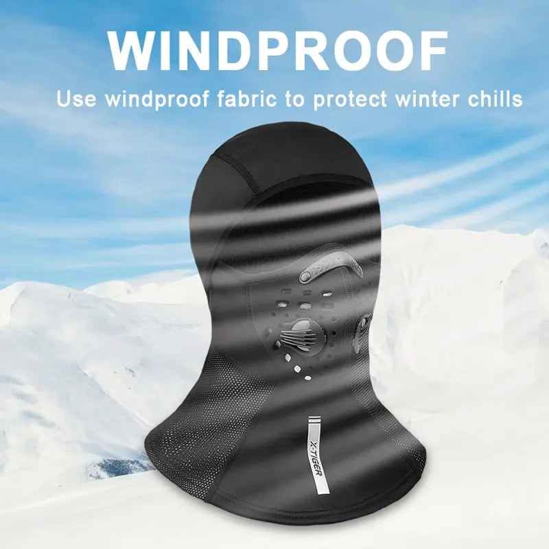 X-TIGER Winter Bicycle Balaclava Windproof Warm Cycling Scarf Mask  with Filter Full Face Mask Ski Motorcycle Cycling Headwear