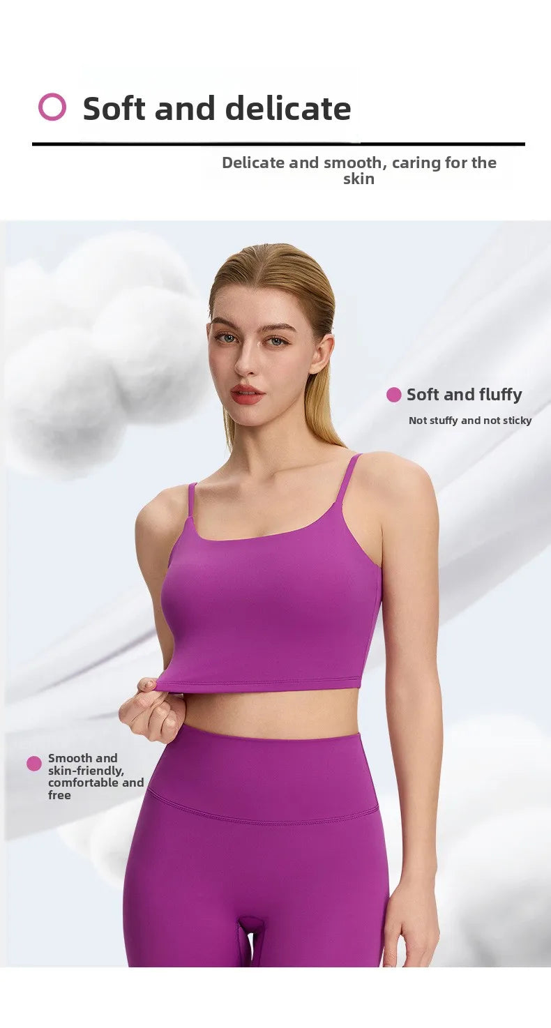 Yoga clothes, running suit, women's chest cushion vest, hip lifting high waist yoga shorts, quick drying breathable fitness suit