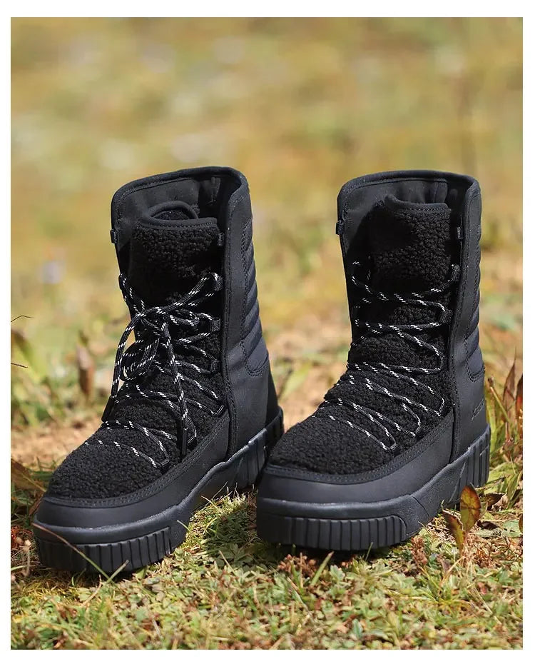 XIANG GUAN Outdoor Kältebeständige WanderschuheTurnschuhe Winter Damen Schneestiefel wasserdichte Bergschuhe Camping Casual Sneakers