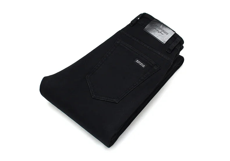 Soft Stretch Black Biker Jeans Men Classic Advanced Brand Denim Trousers Trendy Comfortable Jeans Homme Masculino Mens Pants
