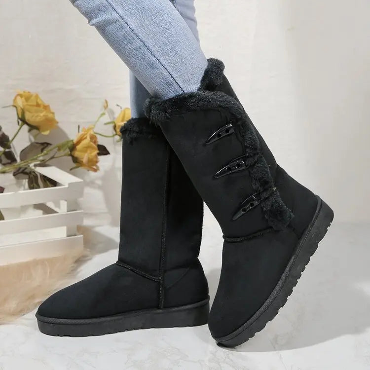 Classic Plush Snow Boots and Calf Women's Boots Wool Women's Boots Warm Winter Shoes 2024 Winter New Women's Shoes D84