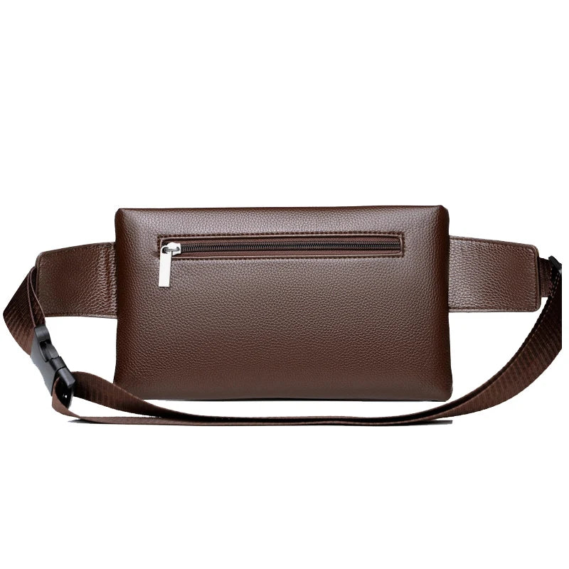 Men's Waist Pack Leather Bag Waist Belt Bag Male Leather Fanny Pack Fashion Luxury Small Shoulder Bags For Men Coin Purse