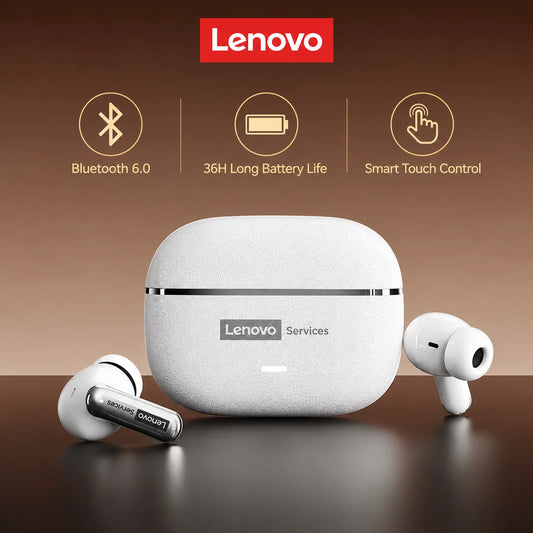 Choice Lenovo LE208 Wireless Earphones Bluetooth V6.0 HIFI Sound Headphone Leather Texture Design Charging Case HD Call With Mic