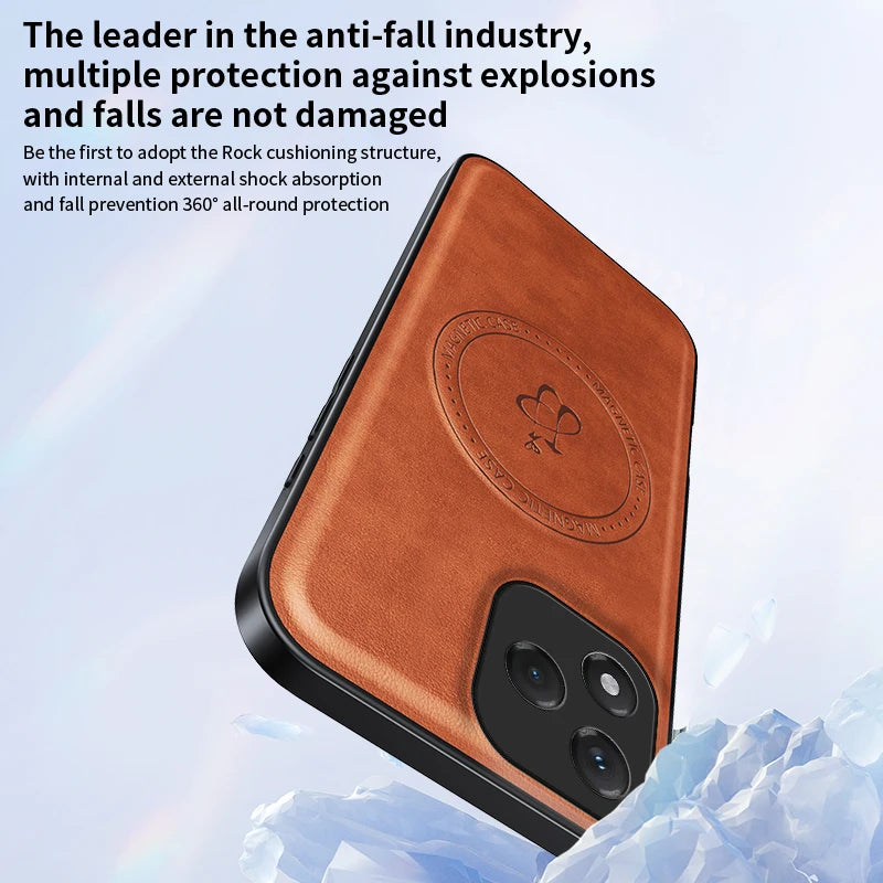 PU Leather Wireless Charging Magnetic Case for Honor 400 Lite 400 Pro 5G Protective Cover Hard Back Shell Coque