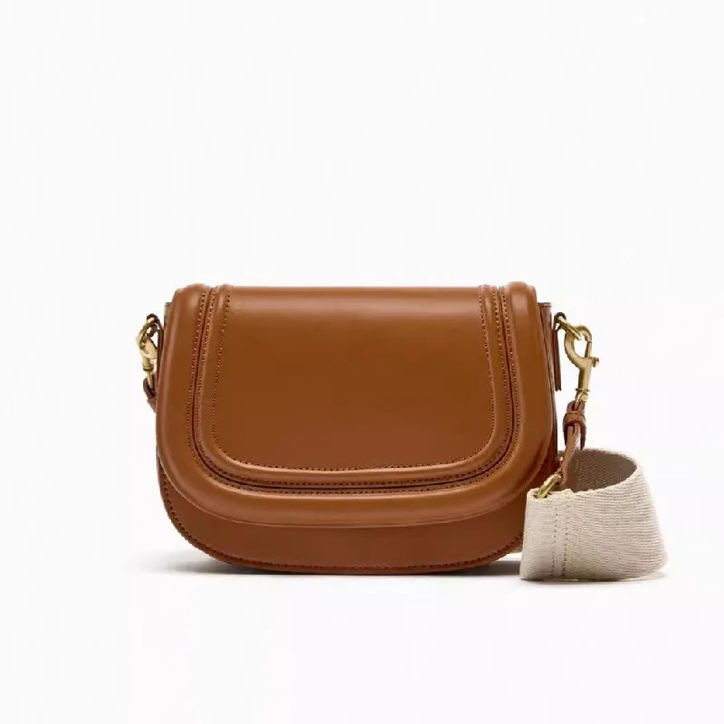 2024 New Pu Leather Women'S Crossbody Bags With Stylish Wide Shoulder Strap Fashionable Shoulder Solid Color Underarm Bags