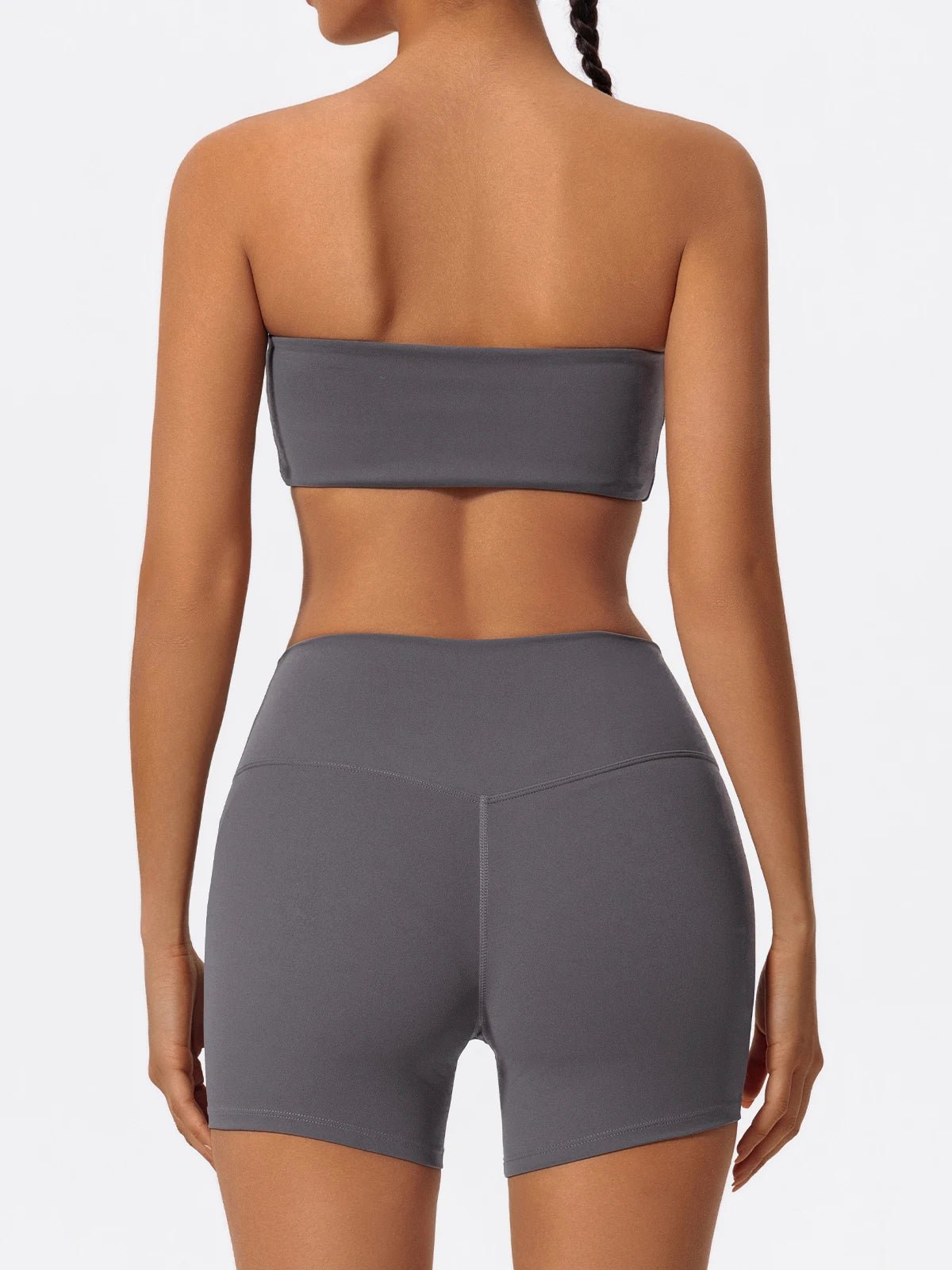 Summer Two Piece Fitness Sports Set Women Workout Yoga Outfit Strapless Bra Woman 2Ps Gym Crop Top Deportivos Mujer Gym Suits