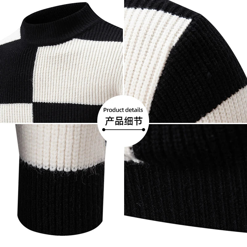 15 Colors Autumn and Winter New Men's Warm Sweater Knitted with Sheep Fleece Sweaters Fashion Pullover Men