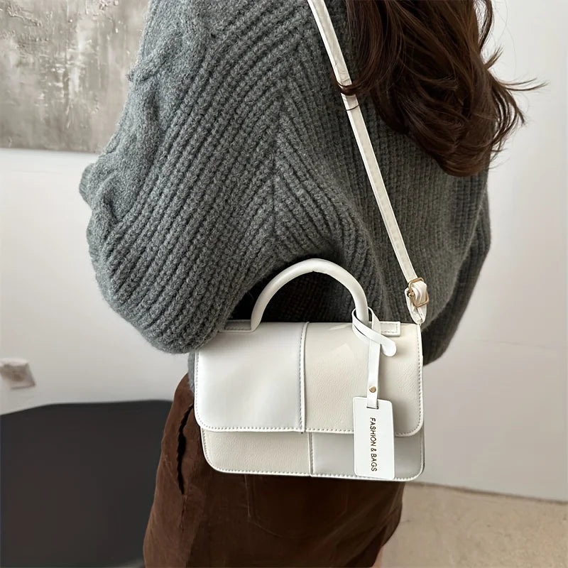 Elegant Women's Handbag Crossbody Shoulder Bag, Snap Closure Tote Bag, Everyday Accessory, Geometric Pattern, Fashion Lovers