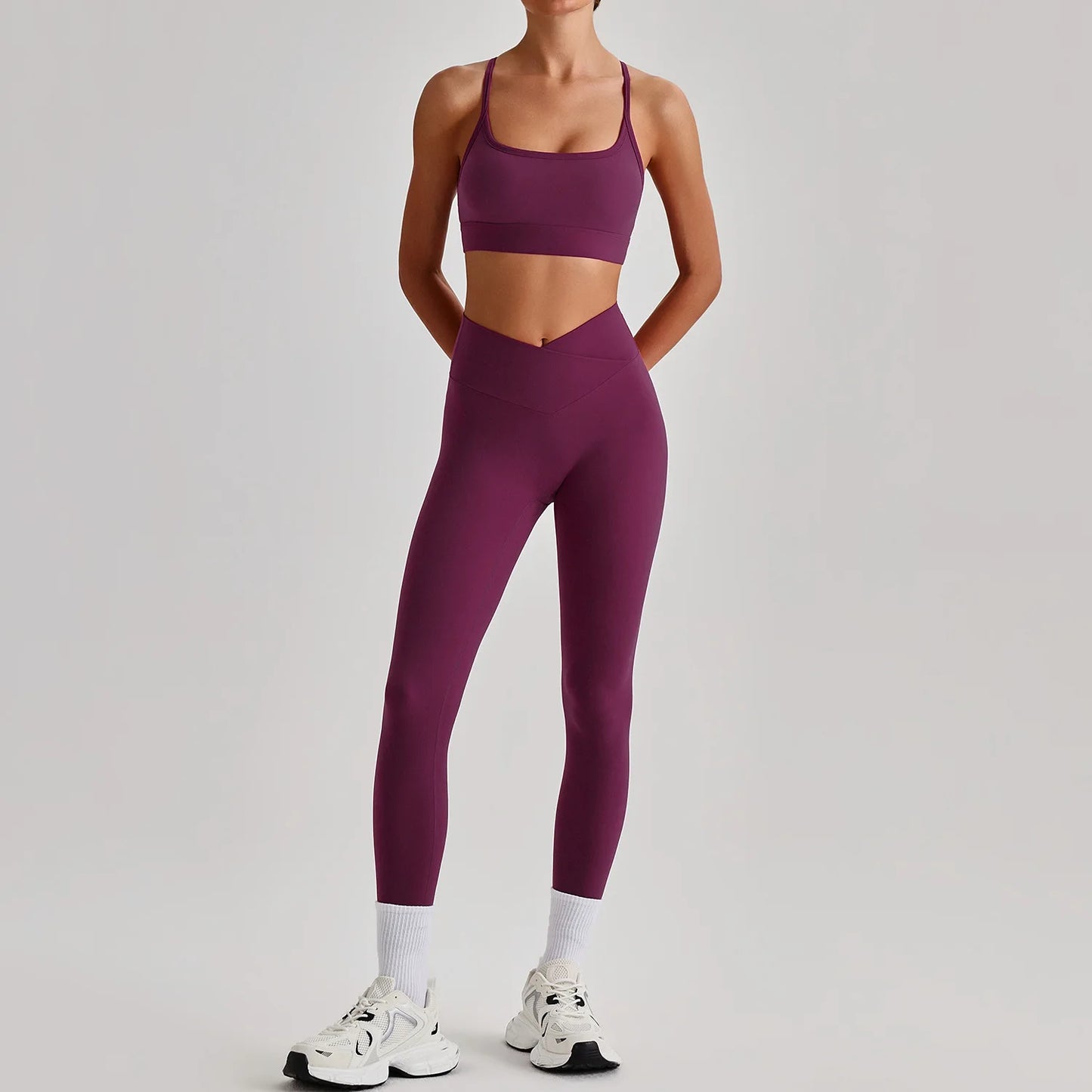 Women's Yoga Sets High Waist Tummy Control Leggings Push Up Sportswear Gym Workout Outfits Sports Fitness Clothes Hot Sale New