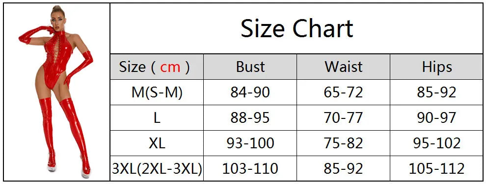 Womens Latex Catsuit Wet Look Lace-Up Body PVC Teddy Fetish Bodysuit Exotic Parties Night Club Wear Pole Dancing Full Set