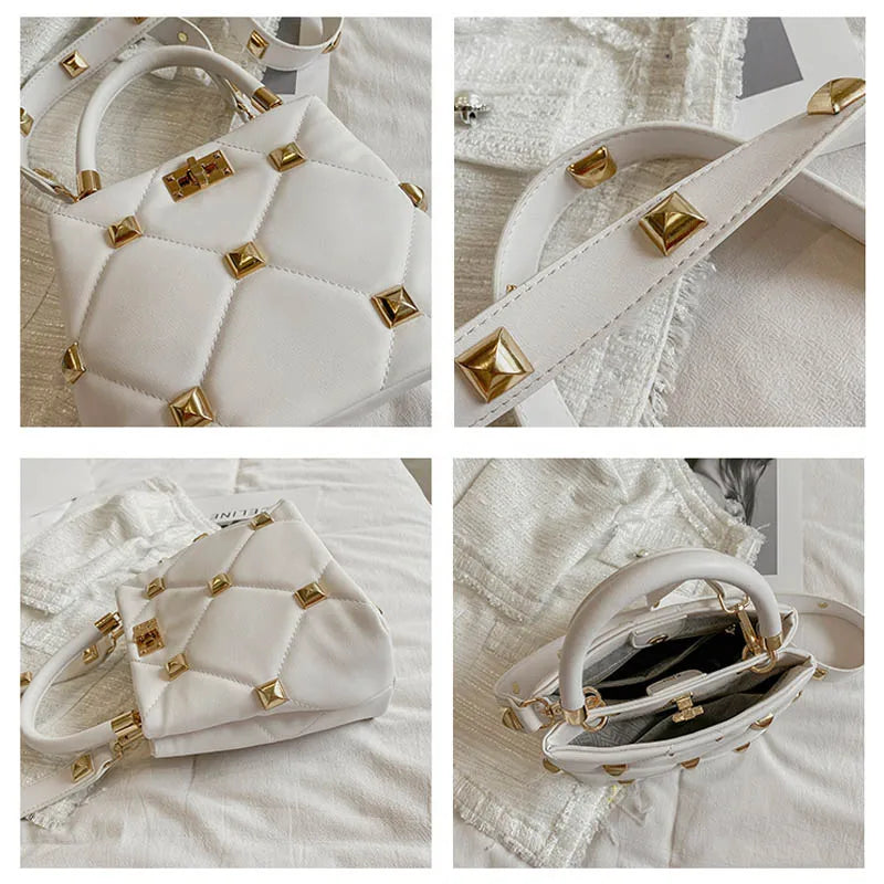 Fashion Rivet Shoulder Bag New Trend Women's Handbag High-quality Wild Crossbody Bags Purse Luxury Brand Female Phone Pack