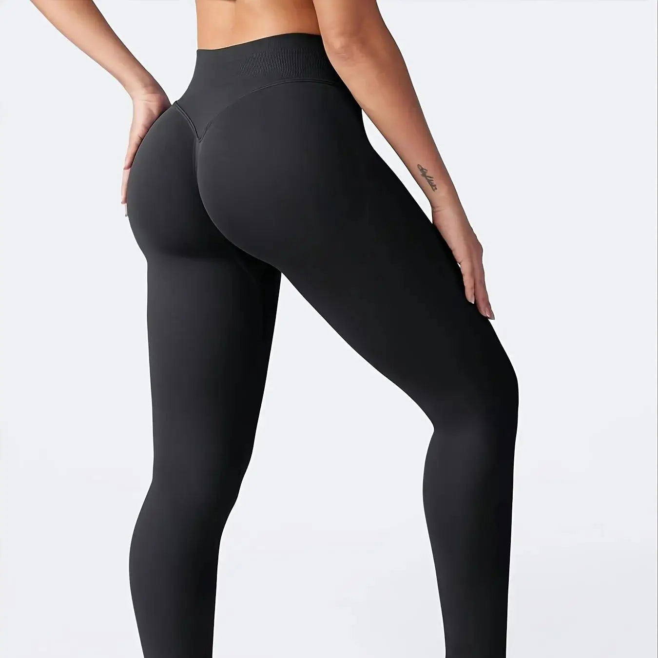 Women's High Waisted Seamless Workout Leggings Butt Lifting Gym Yoga Pants Booty Scrunch Vital Tummy Control Ruched Tights Four