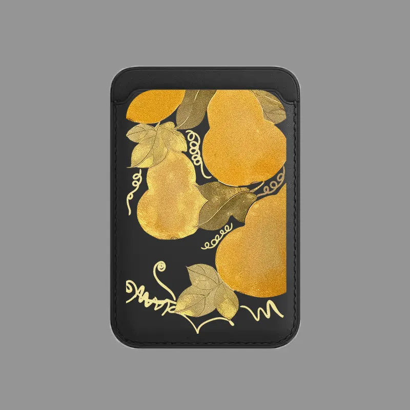 For MagSafe For iPhone 17 Pro Max Case For Samsung Galaxy S26 S25 FE Lucky Goldfish Painting Wallet Card Holder Magnetic Cover