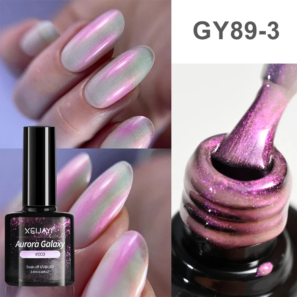 10ml/jar Moonlight White Magnetic Laser Gel Nail Polish Reflective Glitter Cat Eye Gel Semi-permanent UV Magnetic Venalisa GY
